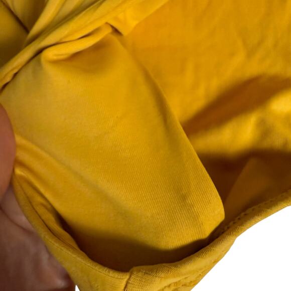 Vitamin A Elle Yellow Ribbed Classic Side Tie String Bikini Bottoms Size XXL - Picture 7 of 10